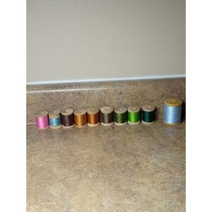 10 Antique Belding Corticelli Vintage Wood Spool Thread Mercerized Cotton 1920s